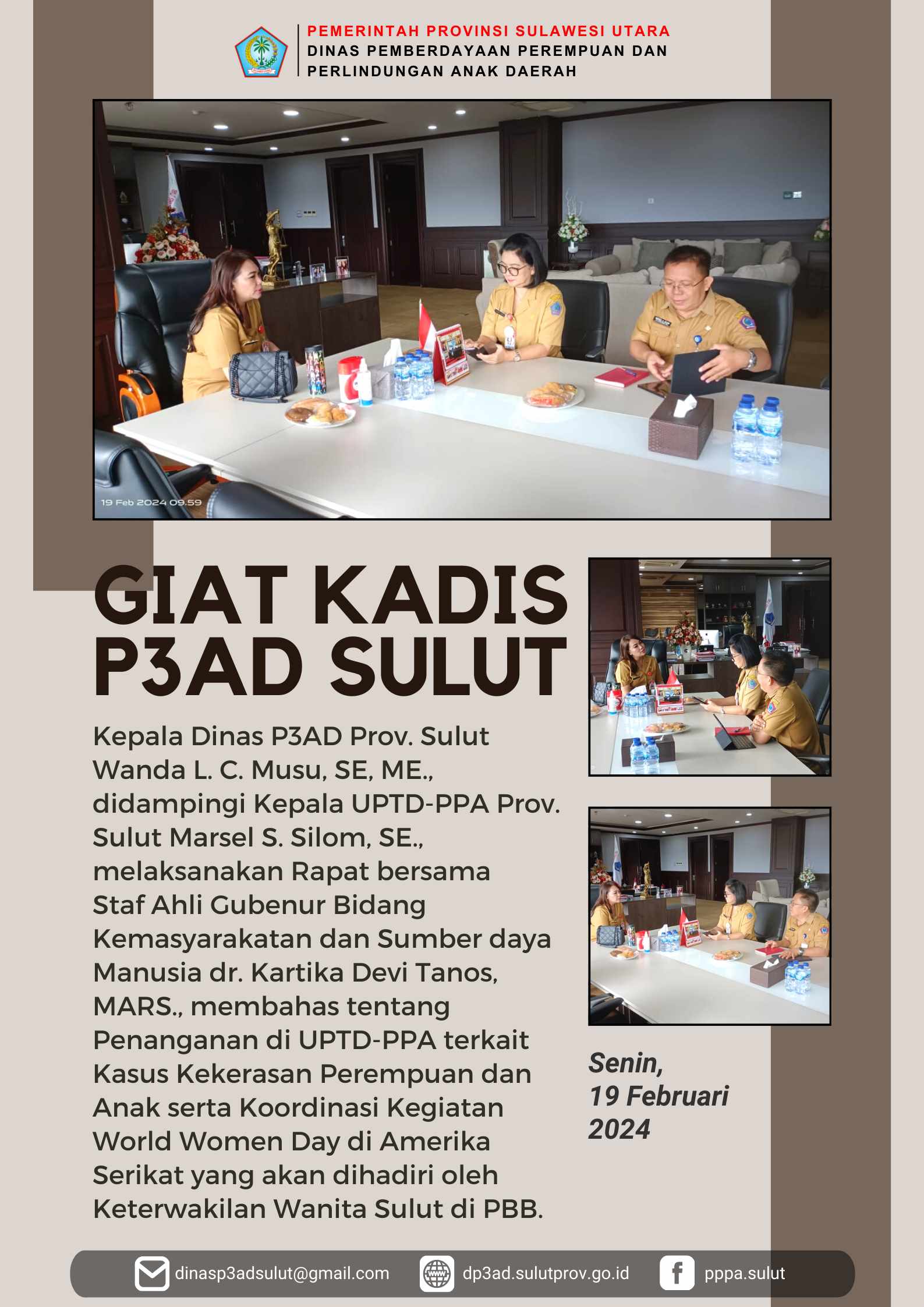 Giat Kadis P3AD Sulut | Senin, 19 Februari 2024